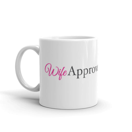 Wife Approved White glossy mug